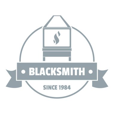Retro demirci logosu, basit gri tarzı