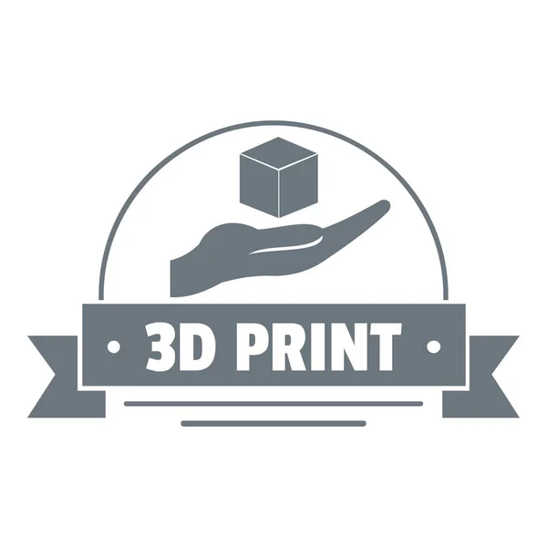 工业3d 印刷标志, 简单的灰色风格 — 图库矢量图片