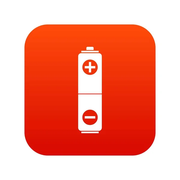 Digitální červená ikona baterie — Stockový vektor