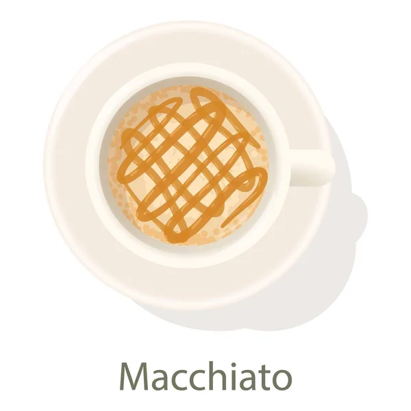 Icono de Macchiato, estilo de dibujos animados — Vector de stock