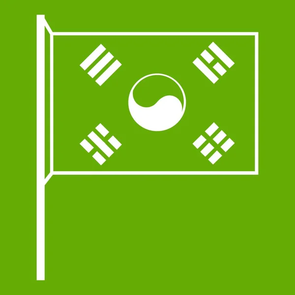 Bandera de Corea del Sur icono verde — Archivo Imágenes Vectoriales