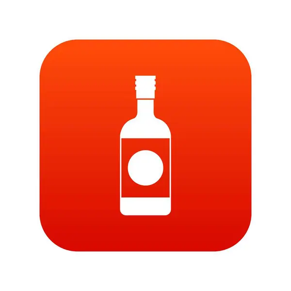 Japanese sake icon digital red — Stock Vector