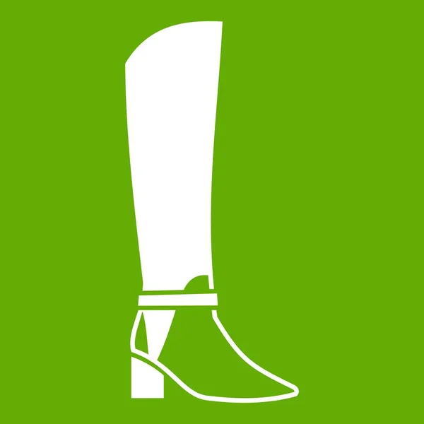 Donna stivali alti icona verde — Vettoriale Stock