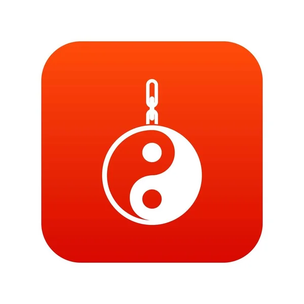 Znak Yin Yang ikona cyfrowa czerwona — Wektor stockowy