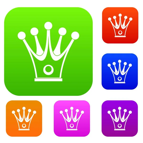 Crown coleção de cores conjunto —  Vetores de Stock