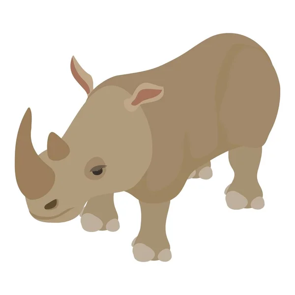 Rhinoceros icon, isometric style — Stock Vector