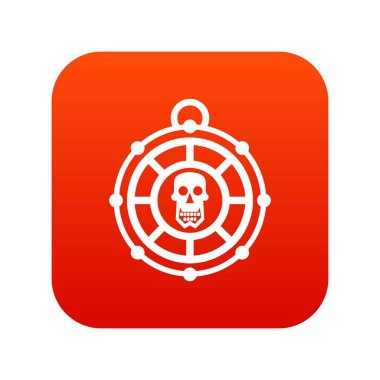 Korsan muska simgesi dijital kırmızı