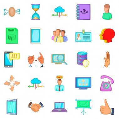 Yararlı bilgiler Icons set, karikatür tarzı