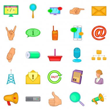 Yaygın Küreselleşme Icons set, karikatür tarzı