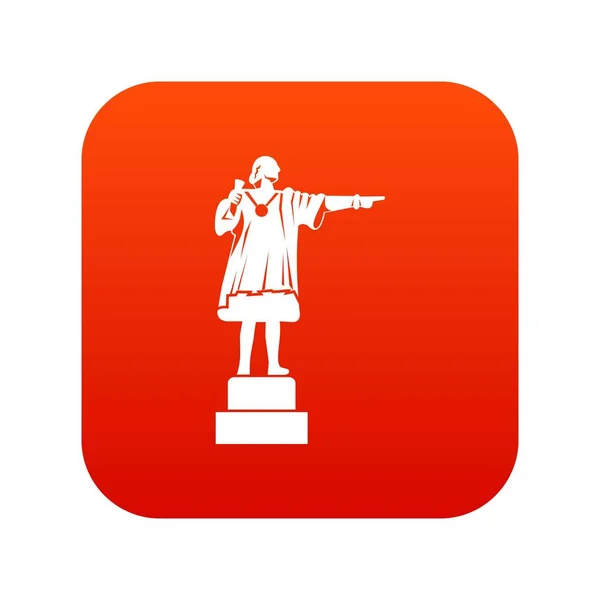 Columbus μνημείο εικονίδιο ψηφιακή κόκκινο — Διανυσματικό Αρχείο