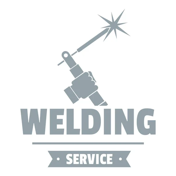 Welding workshop logo, simple gray style — Stock Vector