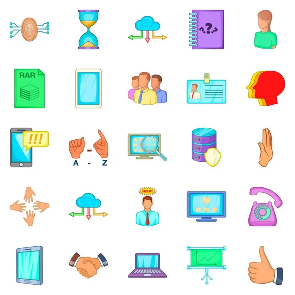 Conjunto de iconos de información útil, estilo de dibujos animados — Vector de stock