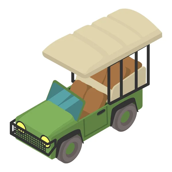 Safari icono del coche, estilo isométrico — Vector de stock