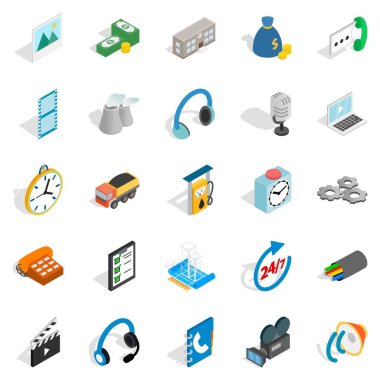 Kötü bağlantı Icons set, izometrik stili