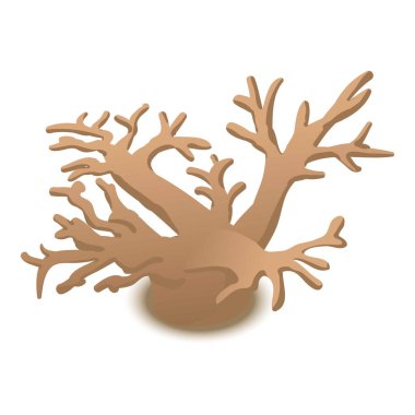 Geyik boynuzlu mercan simgesi, karikatür tarzı