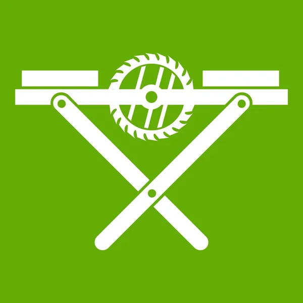Motorsäge Bank Symbol grün — Stockvektor