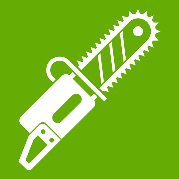 Zielona ikona Chainsaw — Wektor stockowy