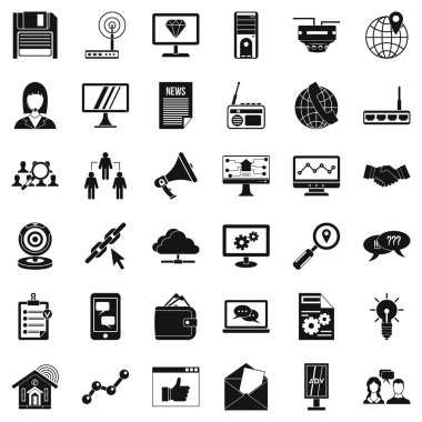 Yardım Masası Icons set, basit tarzı