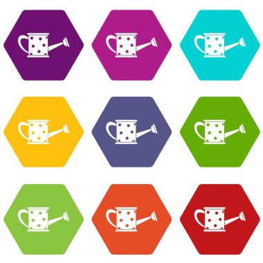 Renk altı yüzlü sulama tenekesi simgesini ayarla