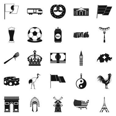 Keşfetmek Icons set, basit tarzı