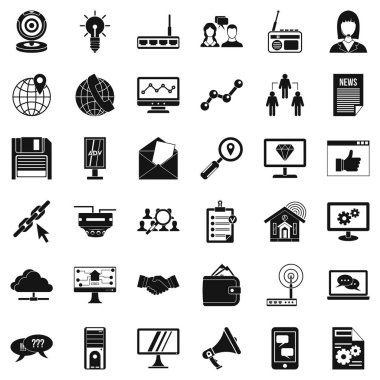 Bütün gün yardım Icons set, basit tarzı
