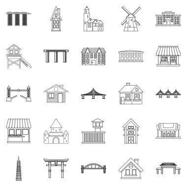 Ülke Icons set, anahat tarzı mimarisi