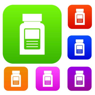 İlaç şişesi renk koleksiyonu ayarla