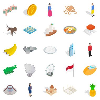 Nokta-in ilgi Icons set, izometrik stili