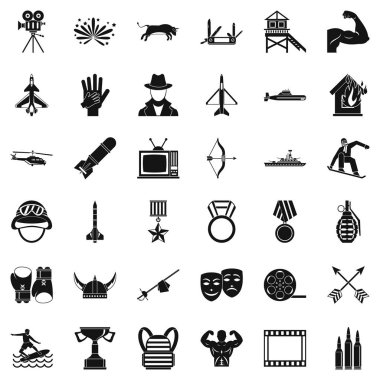 Uçak Icons set, basit tarzı