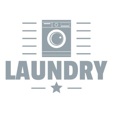 Çamaşırhane logosu, basit gri tarzı