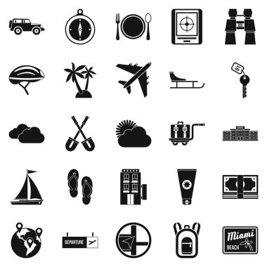 Bir yönde Icons set, basit tarzı