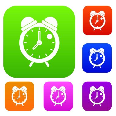 Çalar saat retro klasik tasarım renk koleksiyonu ayarla