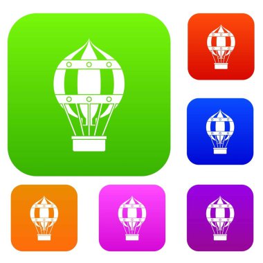 Eski moda helyum balon renk koleksiyonu ayarla