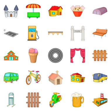 Kasaba Icons set, karikatür tarzı