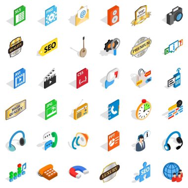 Internet simge kümesi, izometrik tarzı