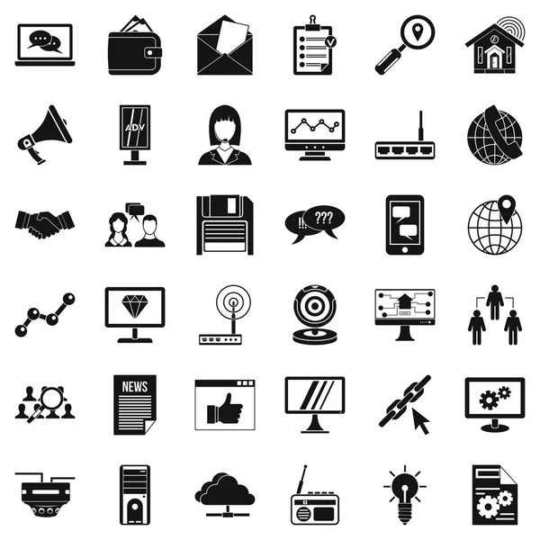 Conjunto de iconos de operador, estilo simple — Archivo Imágenes Vectoriales