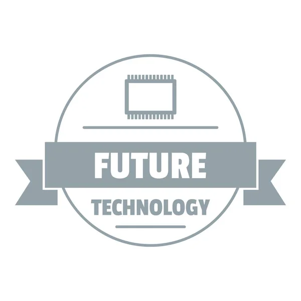 Logo teknologi masa depan, gaya abu-abu sederhana - Stok Vektor