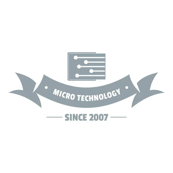 Micro technology logo, simple gray style — Stock Vector