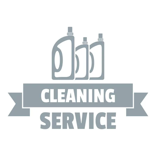 Servicio de limpieza logo, simple estilo gris — Vector de stock