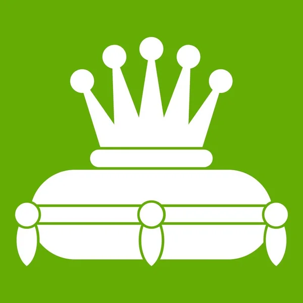 Corona icona del re verde — Vettoriale Stock
