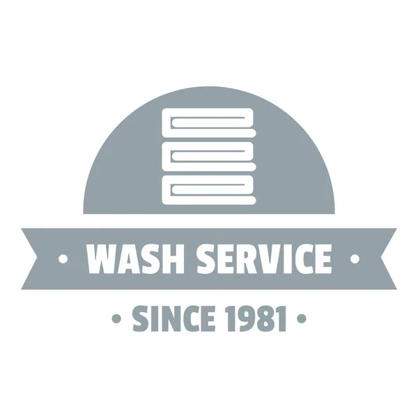 Logotipo moderno del servicio de lavado, estilo gris simple — Vector de stock