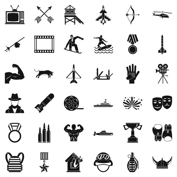 Kahraman Icons set, basit tarzı
