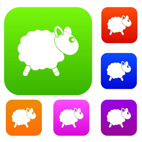 Sheep set color collection — Stock Vector