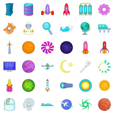 Keşif Icons set, karikatür tarzı