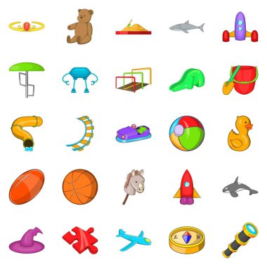Oyuncak Icons set, karikatür tarzı