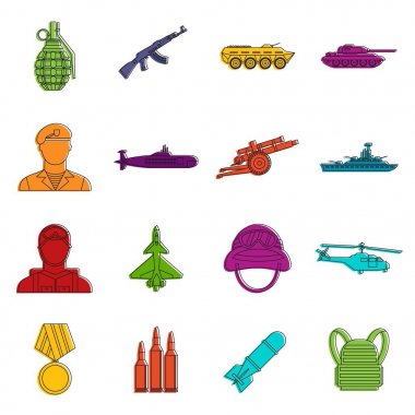 Savaş simgeler kümesi doodle