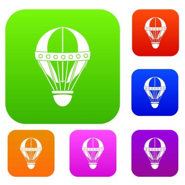 Vintage sıcak hava balonu renk koleksiyonu ayarla