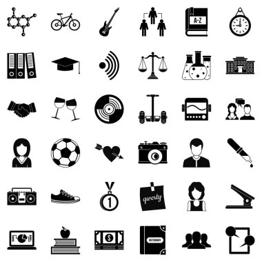 Eğitim Icons set, basit tarzı