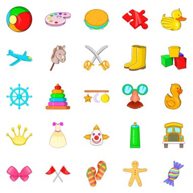 Oyuncak çocuk simgeler kümesi, karikatür tarzı için