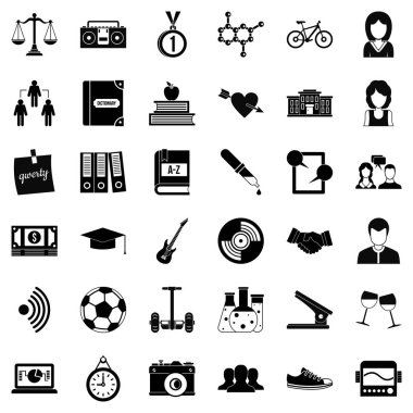 Öğrenci Icons set, basit tarzı